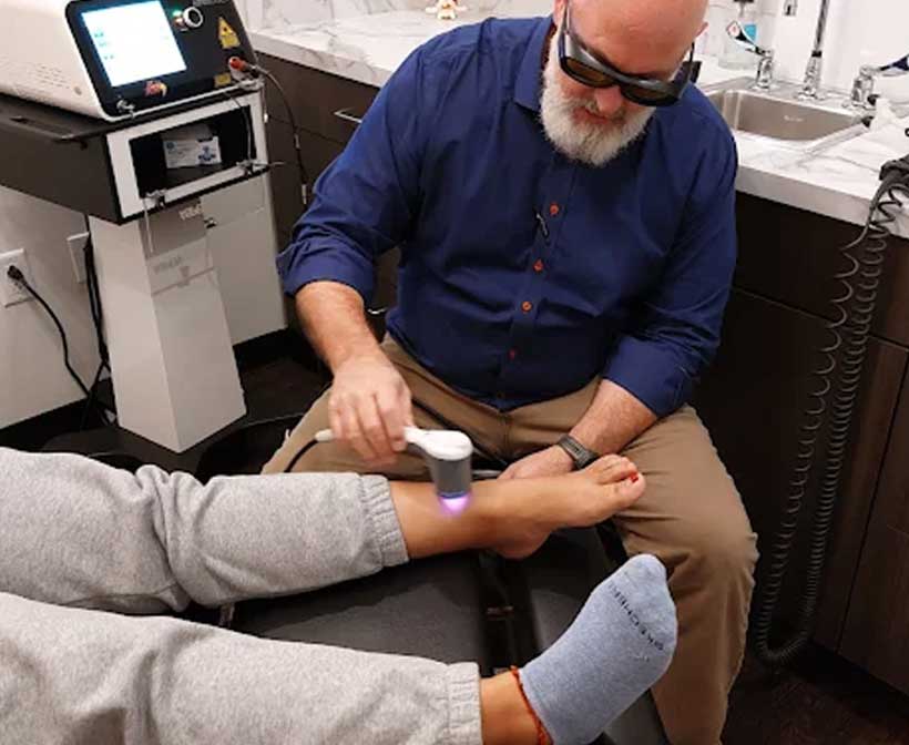 patient receiving spinal decompression in Raleigh for back pain relief